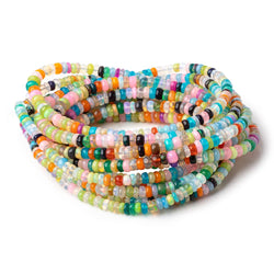 4-5mm Neon Multi Color Ethiopian Opal Plain Rondelle Beads 16 inch 184 pieces (ONLINE ORDER ONLY)