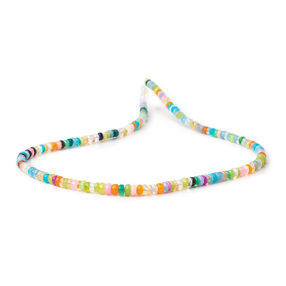 4-5mm Neon Multi Color Ethiopian Opal Plain Rondelle Beads 16 inch 184 pieces (ONLINE ORDER ONLY)