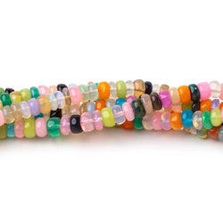 4-5mm Neon Multi Color Ethiopian Opal Plain Rondelle Beads 16 inch 184 pieces (ONLINE ORDER ONLY)