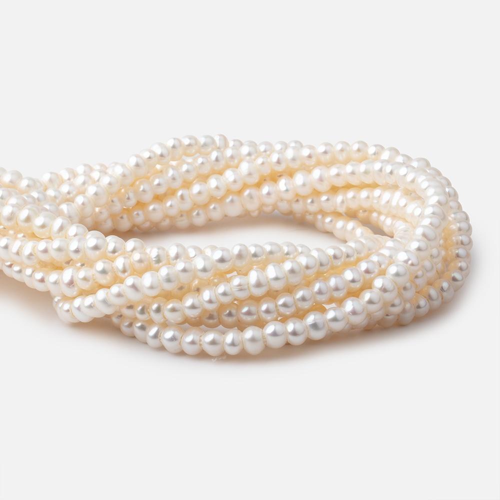 4-5mm Off White Off Round 2.5mm Large Hole Pearls 15 inch 105 pieces (ONLINE ORDER ONLY)