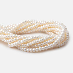 4-5mm Off White Off Round 2.5mm Large Hole Pearls 15 inch 105 pieces (ONLINE ORDER ONLY)