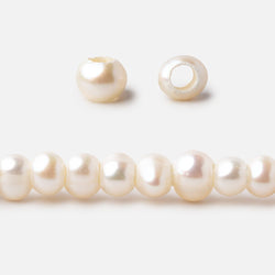 4-5mm Off White Off Round 2.5mm Large Hole Pearls 15 inch 105 pieces (ONLINE ORDER ONLY)