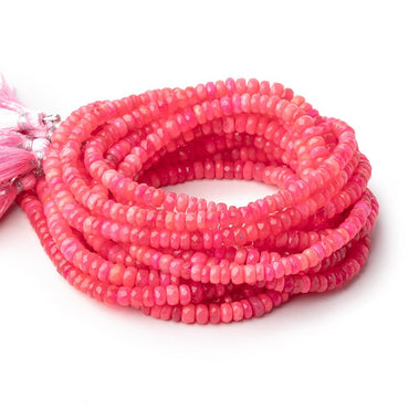 4-5mm Pink Ethiopian Opal Faceted Rondelle Beads 16 inch 136 pieces (ONLINE ORDER ONLY)