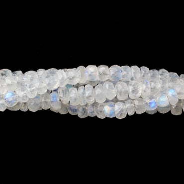4-5mm Rainbow Moonstone Faceted Rondelle Beads 14 inch 110 pieces AA (ONLINE ORDER ONLY)