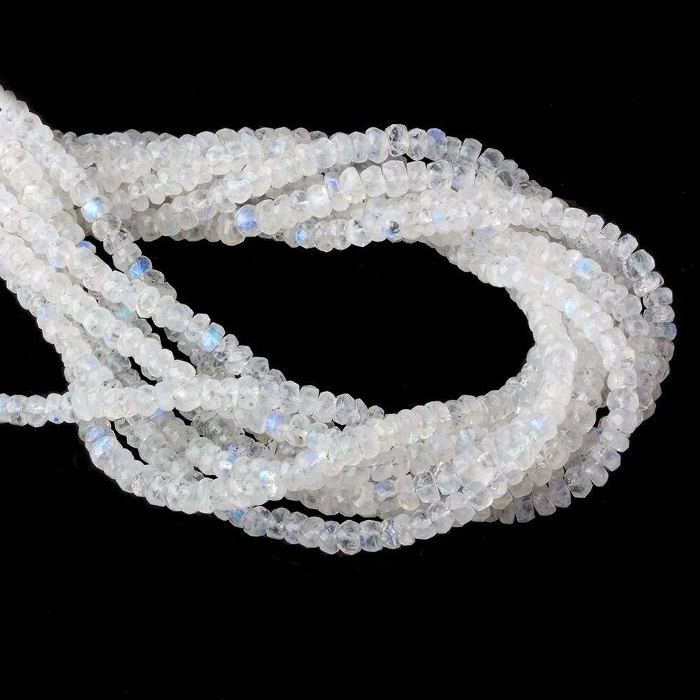 4-5mm Rainbow Moonstone Faceted Rondelle Beads 14 inch 110 pieces AA (ONLINE ORDER ONLY)