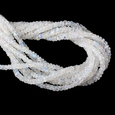 4-5mm Rainbow Moonstone Faceted Rondelle Beads 14 inch 110 pieces AA (ONLINE ORDER ONLY)