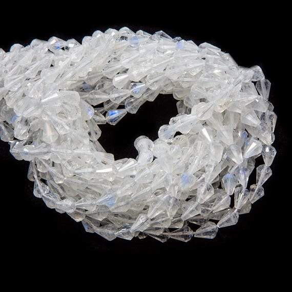 4-5mm Rainbow Moonstone faceted tear drops 16 inch 75 beads (ONLINE ORDER ONLY)