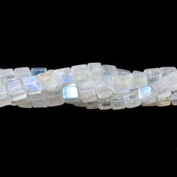 4-5mm Rainbow Moonstone Plain Cube Beads 14.5 inches 74 beads (ONLINE ORDER ONLY)