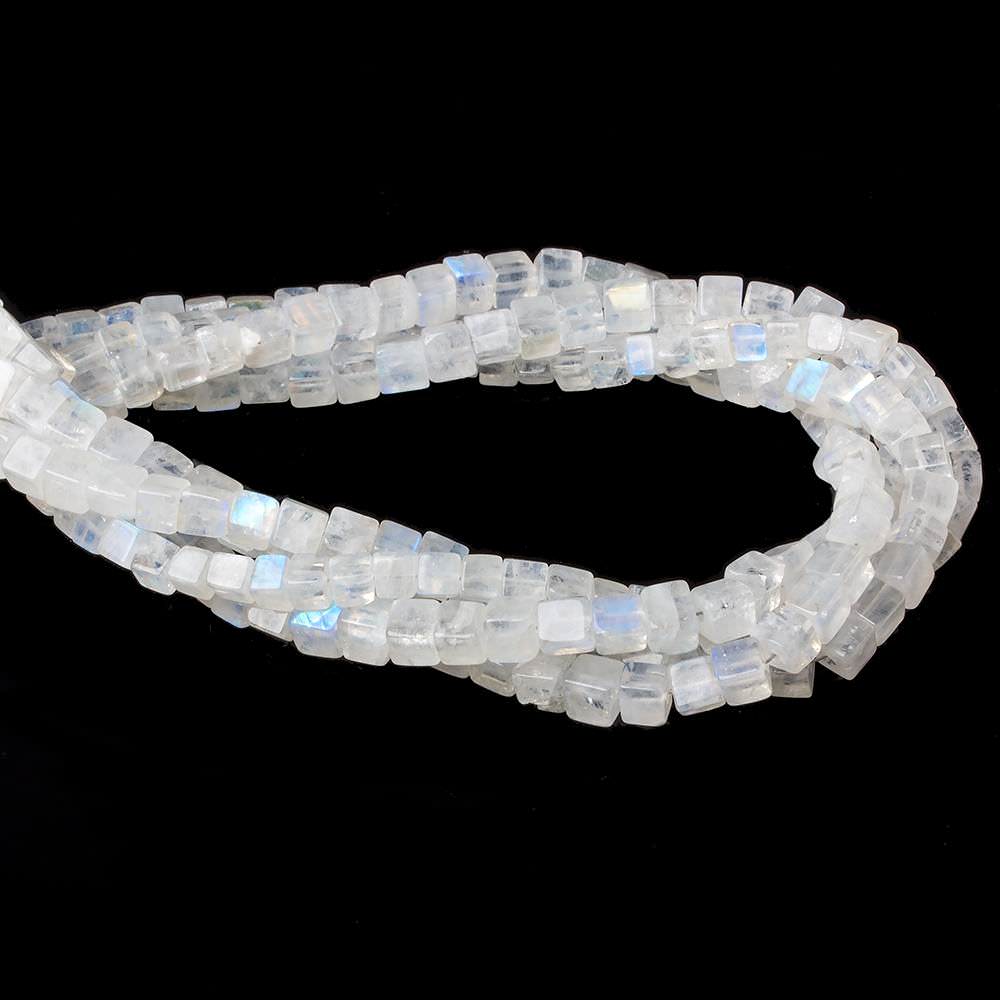 4-5mm Rainbow Moonstone Plain Cube Beads 14.5 inches 74 beads (ONLINE ORDER ONLY)