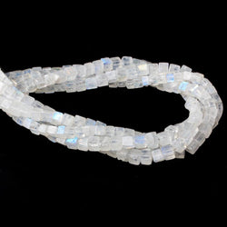 4-5mm Rainbow Moonstone Plain Cube Beads 14.5 inches 74 beads (ONLINE ORDER ONLY)