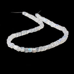 4-5mm Rainbow Moonstone Plain Cube Beads 14.5 inches 74 beads (ONLINE ORDER ONLY)