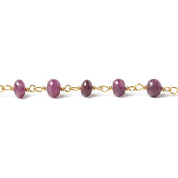 4-5mm Ruby plain rondelle Vermeil Chain by the foot (ONLINE ORDER ONLY)