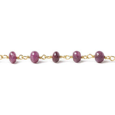 4-5mm Ruby plain rondelle Vermeil Chain by the foot (ONLINE ORDER ONLY)