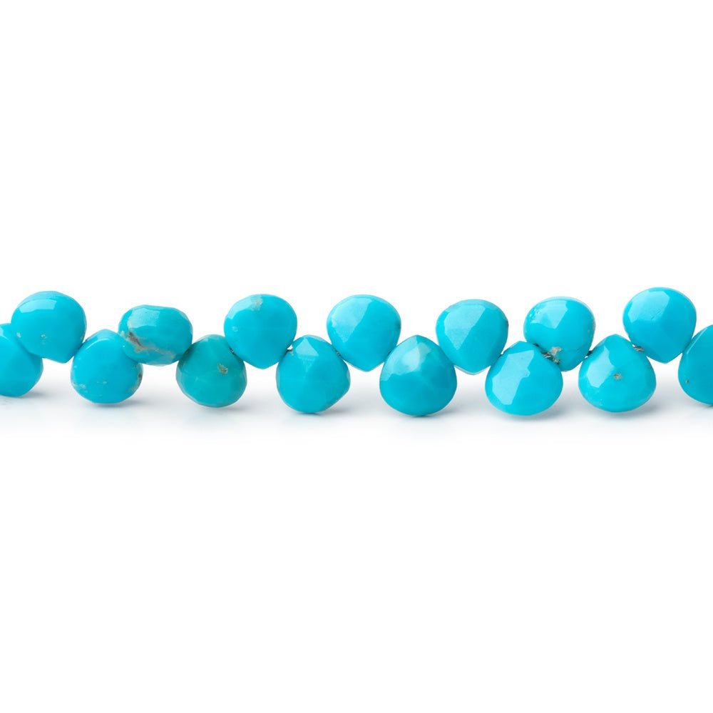4-5mm Sleeping Beauty Turquoise Faceted Hearts 8 inch 60 Beads AA (ONLINE ORDER ONLY)