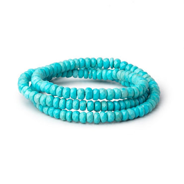 4-5mm Sleeping Beauty Turquoise Faceted Rondelle Beads 18 inch 169 pieces (ONLINE ORDER ONLY)
