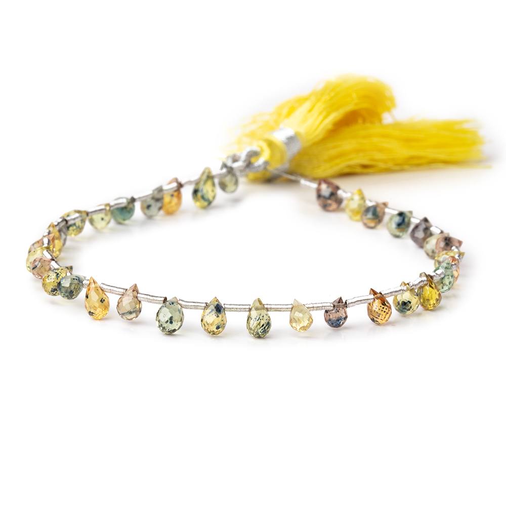4-5mm Songea Sapphire Micro Faceted Tear Drop Beads 7.5 inch 33 pieces (ONLINE ORDER ONLY)