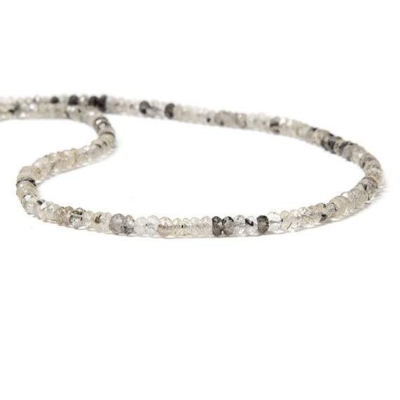 4-5mm Tourmalinated Quartz Faceted Rondelle 14.5 inch 160 pcs (ONLINE ORDER ONLY)