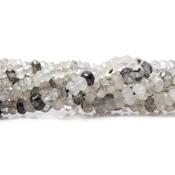 4-5mm Tourmalinated Quartz Faceted Rondelle 14.5 inch 160 pcs (ONLINE ORDER ONLY)