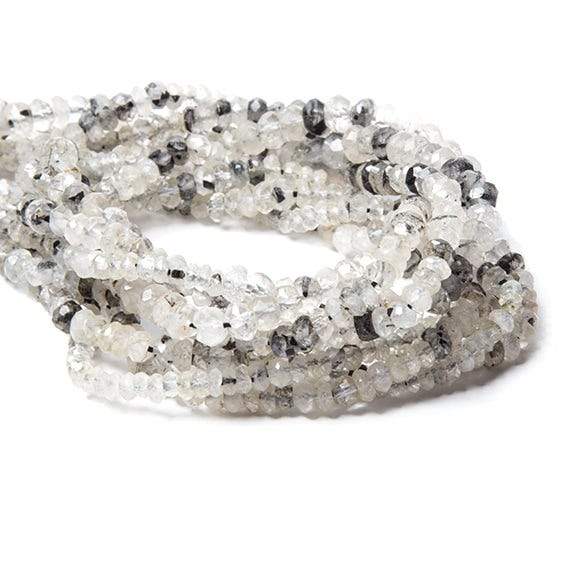 4-5mm Tourmalinated Quartz Faceted Rondelle 14.5 inch 160 pcs (ONLINE ORDER ONLY)