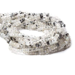 4-5mm Tourmalinated Quartz Faceted Rondelle 14.5 inch 160 pcs (ONLINE ORDER ONLY)