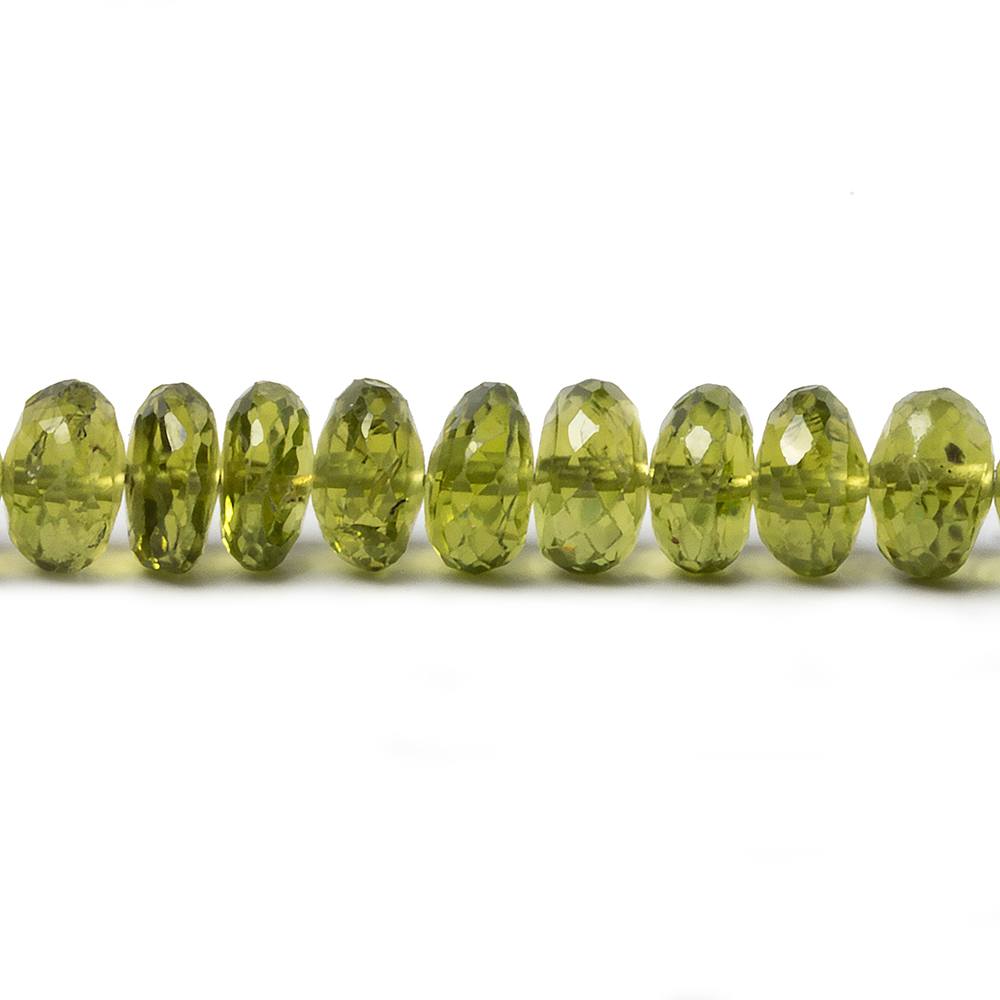 4-6.5mm Afghani Peridot faceted rondelles 18 inch 133 beads AAA (ONLINE ORDER ONLY)