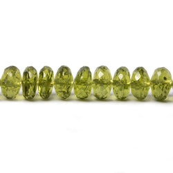 4-6.5mm Afghani Peridot faceted rondelles 18 inch 133 beads AAA (ONLINE ORDER ONLY)