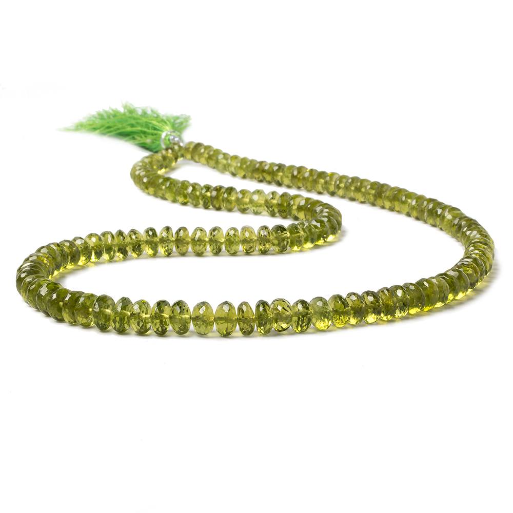 4-6.5mm Afghani Peridot faceted rondelles 18 inch 133 beads AAA (ONLINE ORDER ONLY)