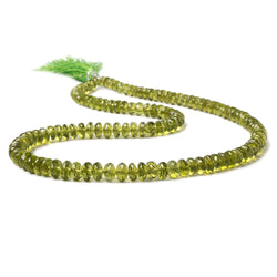 4-6.5mm Afghani Peridot faceted rondelles 18 inch 133 beads AAA (ONLINE ORDER ONLY)