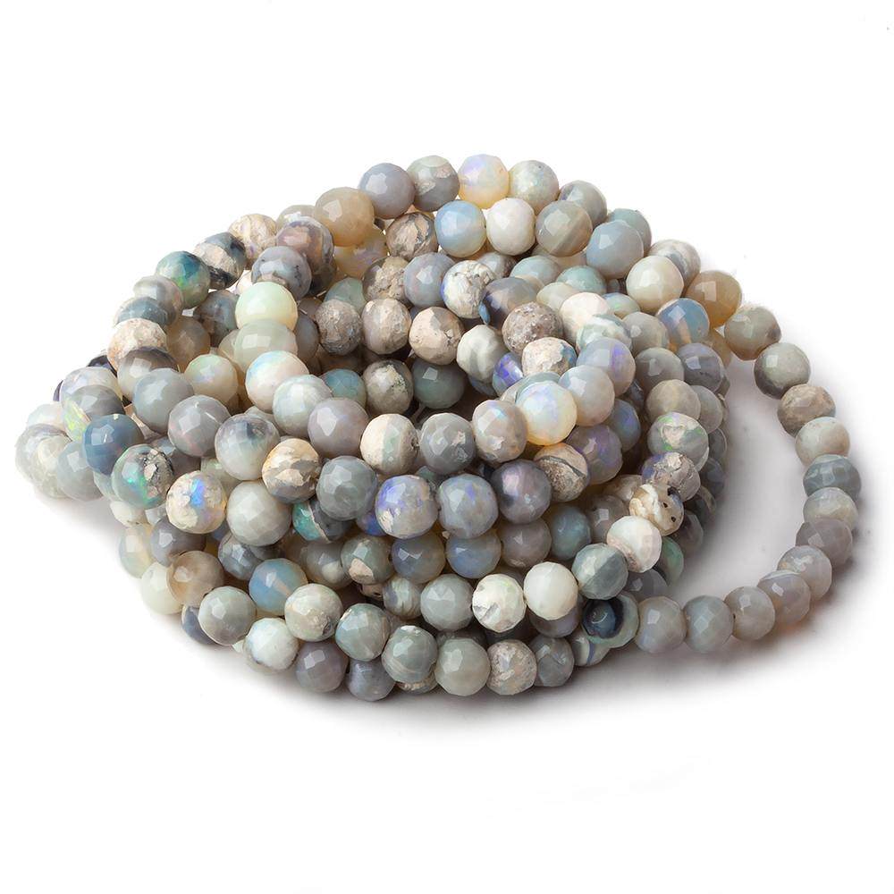 4-6.5mm Australian Opal Faceted Rounds 18 inch 88 beads A Grade (ONLINE ORDER ONLY)