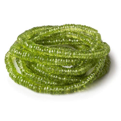 4-6.5mm Peridot faceted Heshi beads 16 inch 255 beads AA (ONLINE ORDER ONLY)