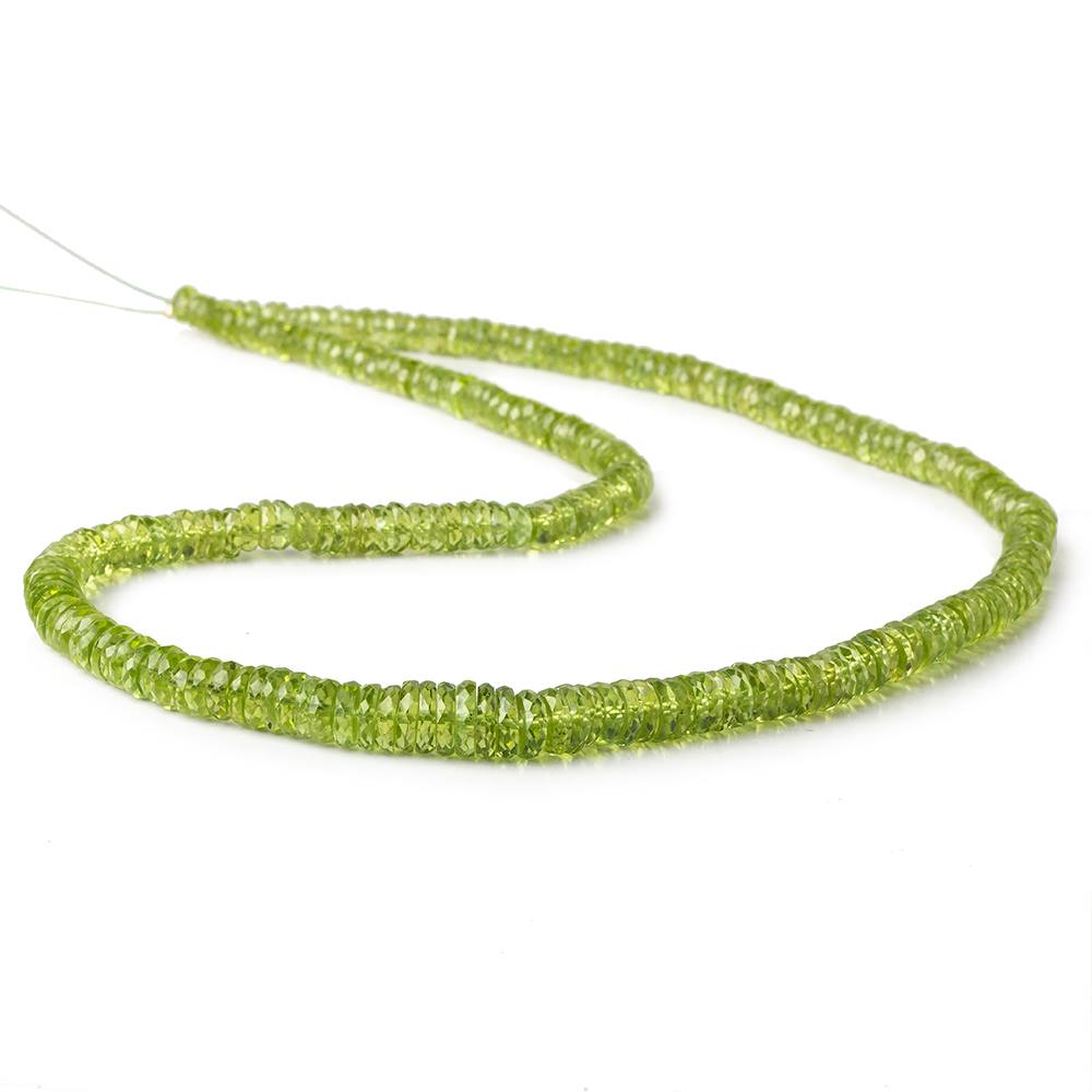 4-6.5mm Peridot faceted Heshi beads 16 inch 255 beads AA (ONLINE ORDER ONLY)