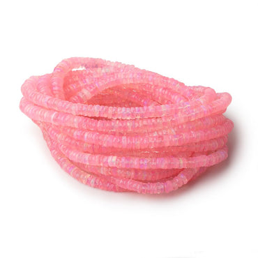4-6.5mm Pink Ethiopian Opal Faceted Heishi 16 inch 230 Beads AA (ONLINE ORDER ONLY)