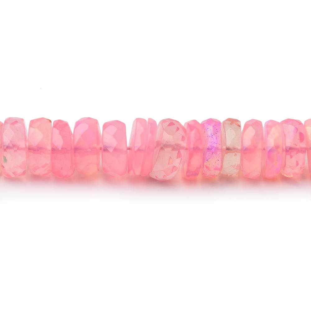 4-6.5mm Pink Ethiopian Opal Faceted Heishi 16 inch 230 Beads AA (ONLINE ORDER ONLY)