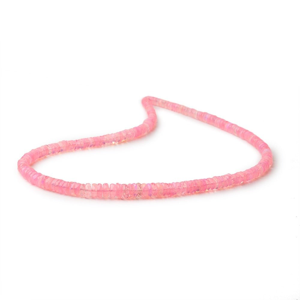 4-6.5mm Pink Ethiopian Opal Faceted Heishi 16 inch 230 Beads AA (ONLINE ORDER ONLY)