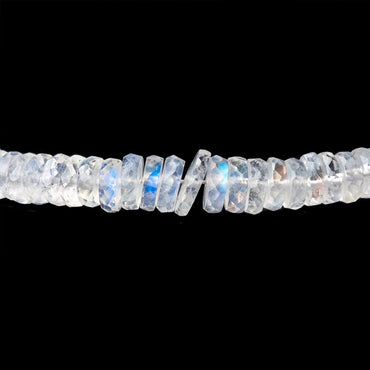 4-6.5mm Rainbow Moonstone Faceted Heishi Beads 10 inch 150 pieces AAA (ONLINE ORDER ONLY)