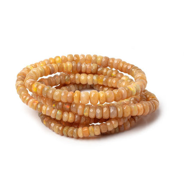 4-6mm Dark Golden Ethiopian Opal Faceted Rondelles 16 inch 157 Beads (ONLINE ORDER ONLY)