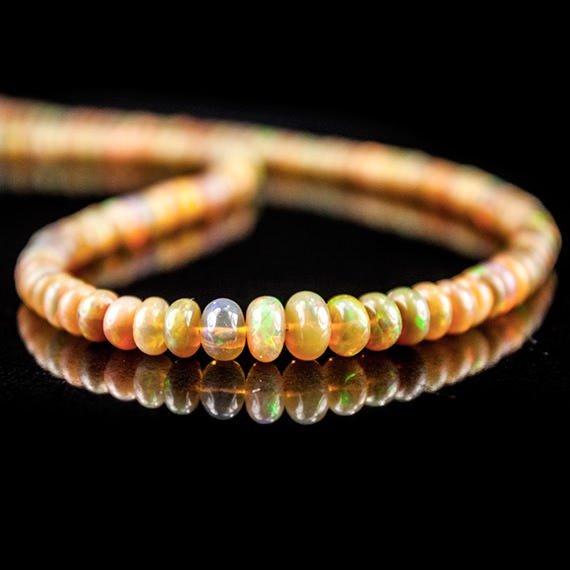 4 - 6mm Ethiopian Dark Golden Opal Plain Rondelle Beads 16 inch 133 pieces (ONLINE ORDER ONLY)