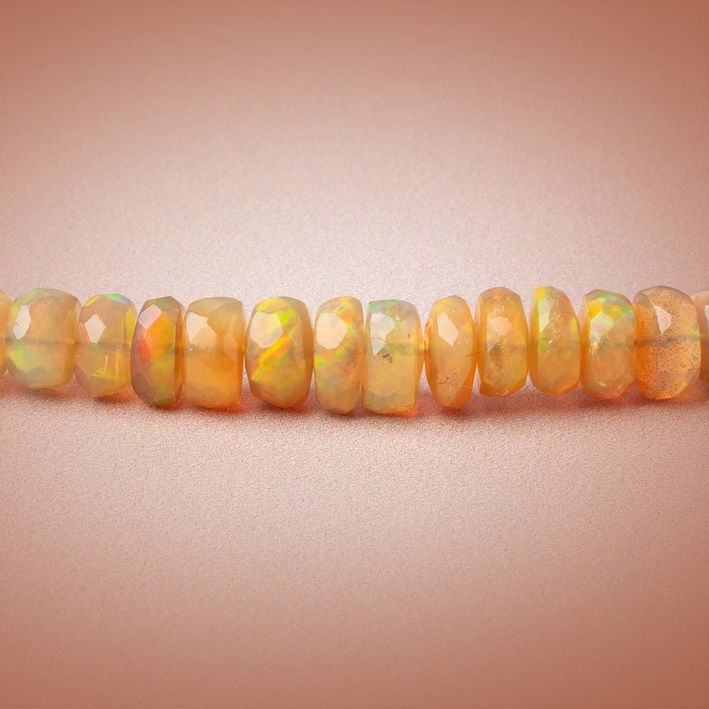 4-6mm Golden Ethiopian Opal Faceted Rondelle Beads 16 inch 178 pieces AA (ONLINE ORDER ONLY)