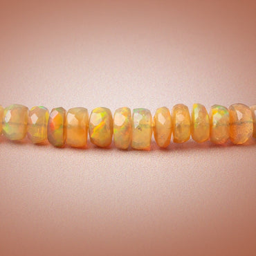 4-6mm Golden Ethiopian Opal Faceted Rondelle Beads 16 inch 178 pieces AA (ONLINE ORDER ONLY)