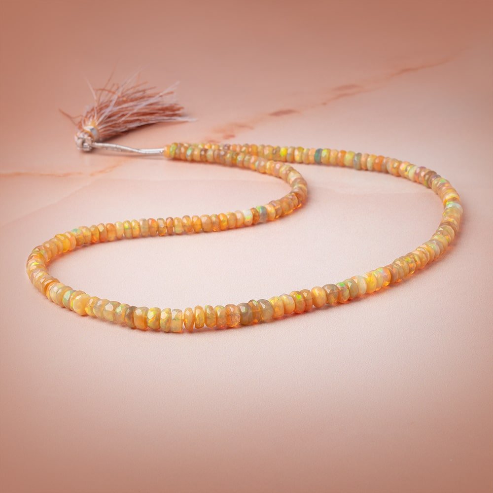 4-6mm Golden Ethiopian Opal Faceted Rondelle Beads 16 inch 178 pieces AA (ONLINE ORDER ONLY)