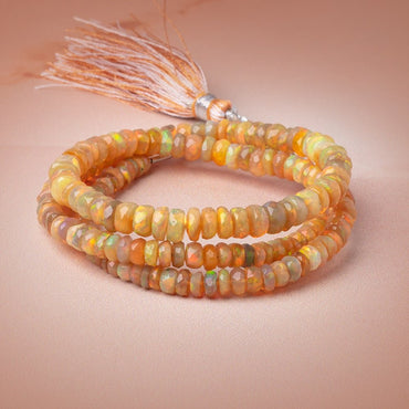 4-6mm Golden Ethiopian Opal Faceted Rondelle Beads 16 inch 178 pieces AA (ONLINE ORDER ONLY)