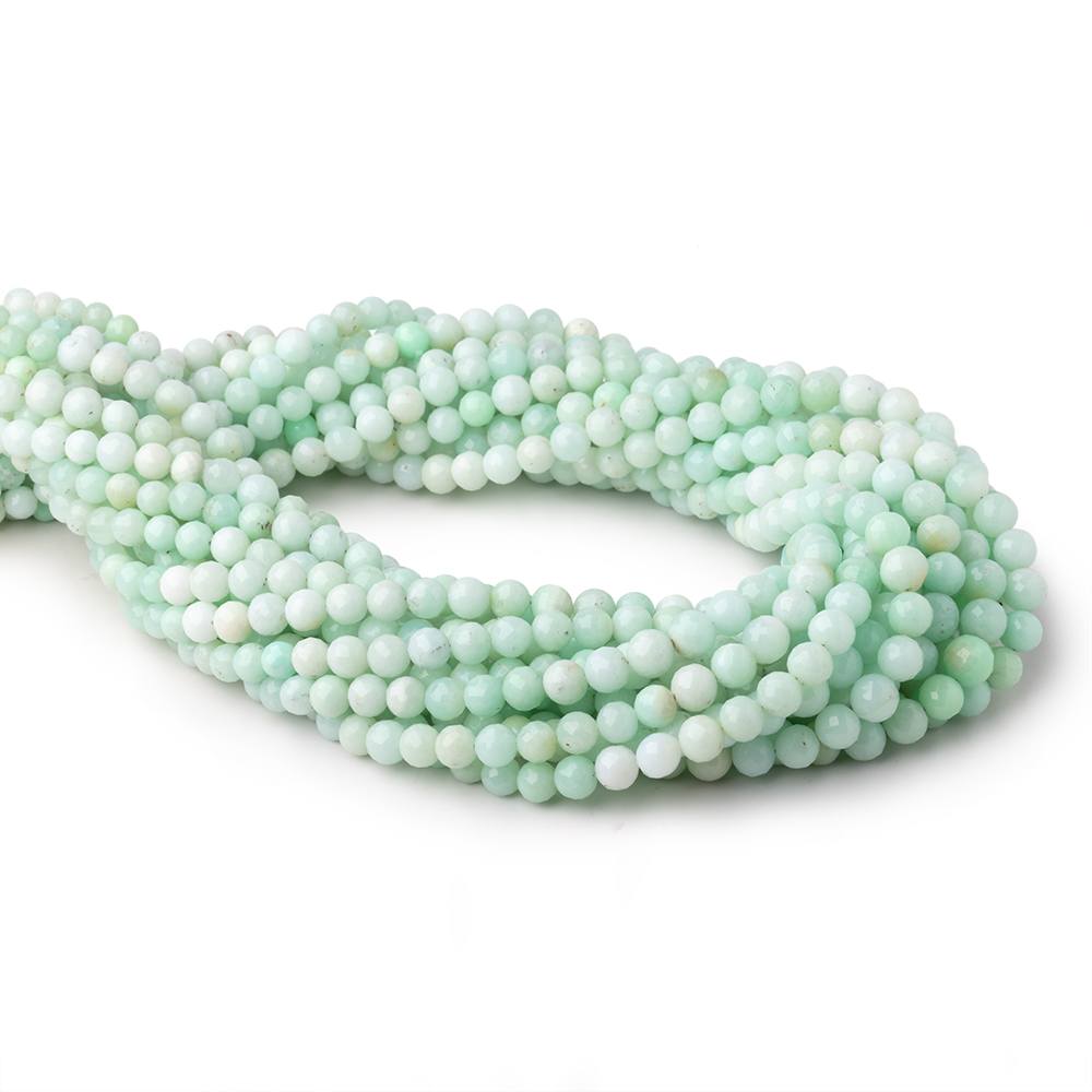 4-6mm Pale Chrysoprase Faceted Round Beads 18 inch 94 pieces (ONLINE ORDER ONLY)