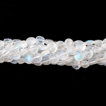 4-6mm Rainbow Moonstone Faceted Coin Beads 15 inch 82 pieces AA (ONLINE ORDER ONLY)