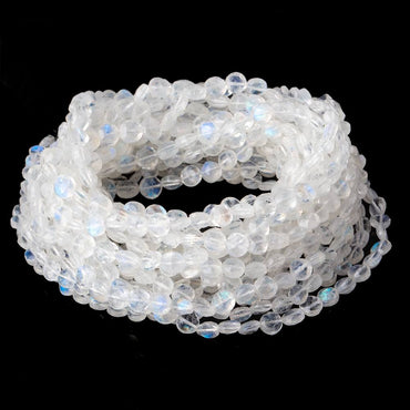 4-6mm Rainbow Moonstone Faceted Coin Beads 15 inch 82 pieces AA (ONLINE ORDER ONLY)