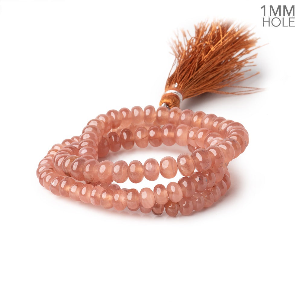 4-6mm Rhodochrosite plain rondelle beads 16 inch 118 pieces 1mm Large Hole (ONLINE ORDER ONLY)