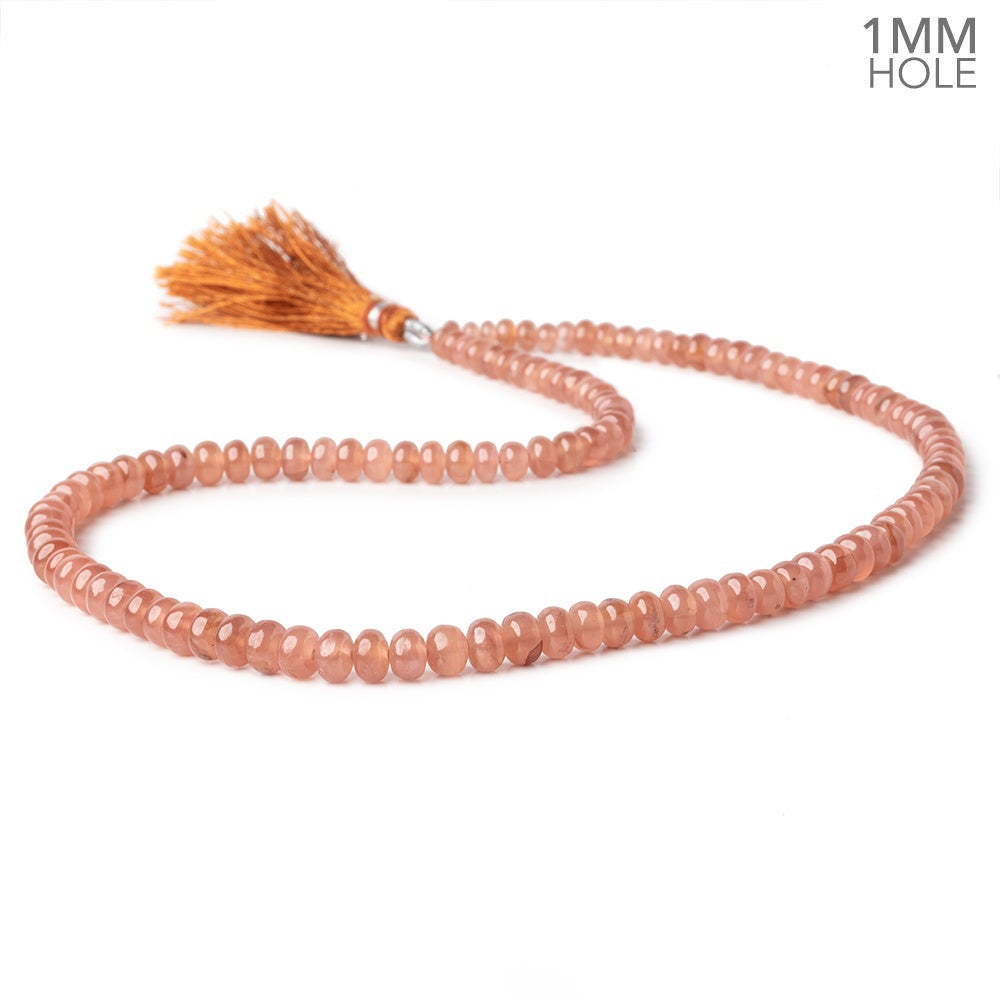 4-6mm Rhodochrosite plain rondelle beads 16 inch 118 pieces 1mm Large Hole (ONLINE ORDER ONLY)