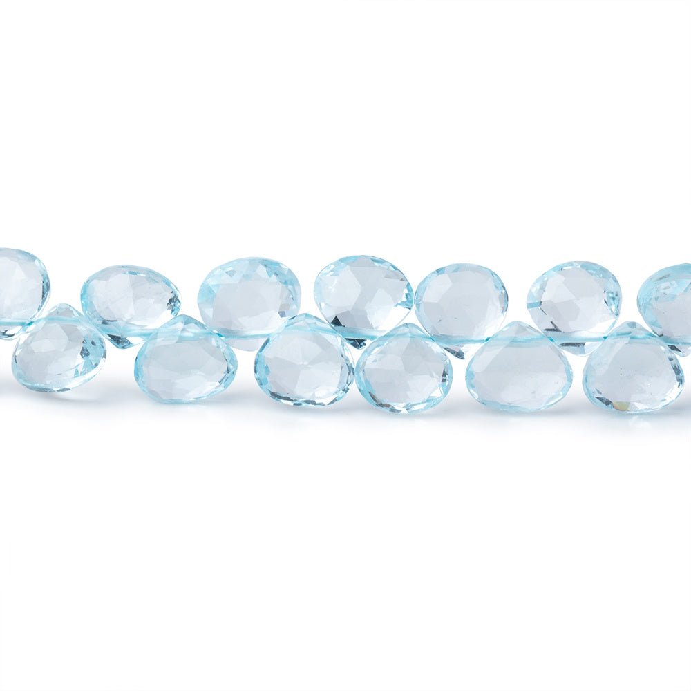 4-6mm Sky Blue Topaz Faceted Heart Beads 7.25 inch 58 pieces AAA (ONLINE ORDER ONLY)