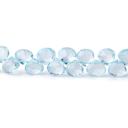 4-6mm Sky Blue Topaz Faceted Heart Beads 7.25 inch 58 pieces AAA (ONLINE ORDER ONLY)