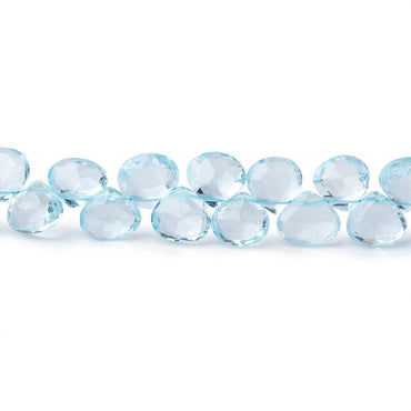 4-6mm Sky Blue Topaz Faceted Heart Beads 7.25 inch 58 pieces AAA (ONLINE ORDER ONLY)