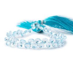 4-6mm Sky Blue Topaz Faceted Heart Beads 7.25 inch 58 pieces AAA (ONLINE ORDER ONLY)